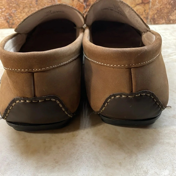 Varese Men’s Shoes Slip On Loafers Faux Leather Square Toe Light Brown Size 13 - Picture 5 of 15